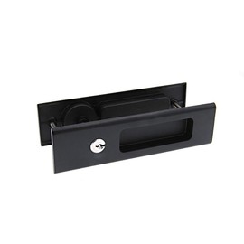 LWZH 6.3" Sliding Barn Door Mortise Latch Black Lock Invisible Recessed Handle Latch Interior Pocket Door Lock (1 Pack)