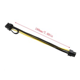 E-outstanding PCIe 6pin to 8pin Adapter Power Extension Cable 2PCS PCI-e 6-pin Male to 8-pin Male Converter Adapter Cable for PCI Express 6+2-pin (6-pin/8-pin) Powered GPU Video Card 20cm / 8 inch