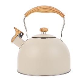 Lurrose 2. 5L Whistling Tea Kettle Stainless Steel Tea Pot Hot Water Boiling Jug Flat Bottom Sounding Water Warmer Container for Home Gas Stovetop