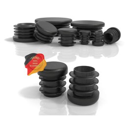 PD® Lamellar Plugs Round 18 mm for Round Tube – Round End Caps Made of PE Plastic – Pipe Plugs 18 mm for Pipe Cover of Steel Pipe, Stainless Steel Tube, Aluminium Tube and Aluminium Profile – Round