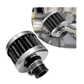 Suvnie 12mm Mini Air Filter, Universal Motor Cold Air Intake Filter Breather, Auto Turbo Vent Intake Filter Cleaner, Crankcase Breather Car Accessories for Motorcycle Engine Parts (Carbon Fiber)