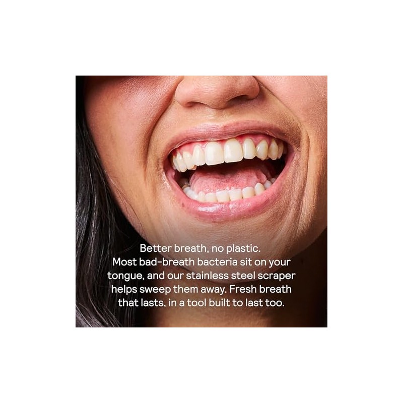 HUPPY Limpiador lingual de acero inoxidable: raspador lingual reutilizable para