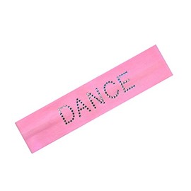 Funny Girl Designs DANCE Rhinestone Cotton Stretch Headband From (Light Pink)