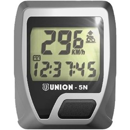Union 5N Cycle Computer with 5 Functions, unisex, gray, 0