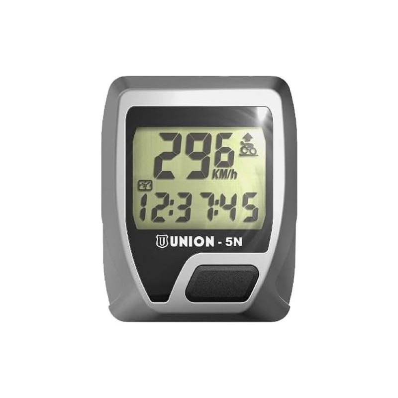 Union 5N Cycle Computer with 5 Functions, unisex, gray, 0