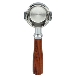 Saluaqui E61 58 mm Bottomless Portafilter, Double Coffee Brew Handle with Single Layer Filter, Compatible with Expobar, Rancilio, for Profitec Go (E Redwood)