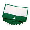 10 Pack Two Pocket Folders, Green, Strong Thick Paper Folders,