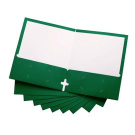 10 Pack Two Pocket Folders, Green, Strong Thick Paper Folders, for Letter Size, by ACTIVITYya
