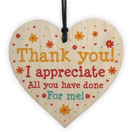 RED OCEAN Thank You Leaving Gift For Teacher Teaching Assistant Leaving Nursery Gifts Tutor Mentor Wooden Heart Plaque Keepsake