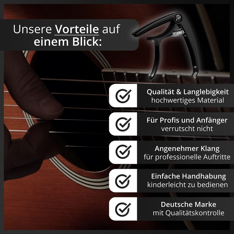 J-ROX Capo for Western Guitar, Electric Guitar, Classical Guitar, Classical