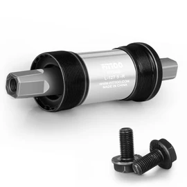 FITTOO Bike Bicycle Bottom Bracket, BB Axle, Square Tapered Crank Axle Bicycle Bottom Bracket with 2 Waterproof Screws - 68 x 127.5mm Spindle, Square Taper JIS(1PCS Packed)