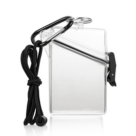 Waterproof ID Badge Holder Case Clear Vertical ID Card Holder with Lanyard Carabiner and Keychain Durable Locker Dry Box