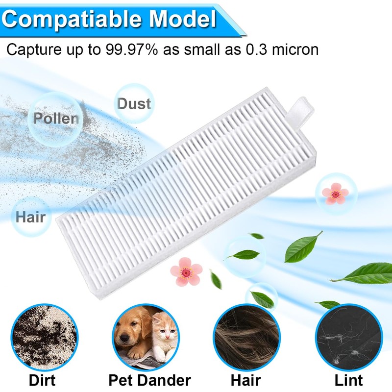 EATBALE Side Brush Filter Replacement for Lefant M210 M210B M213