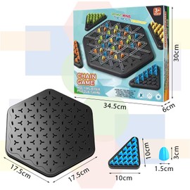 POPOYU Chain Triangle Chess Game,Rubber Band Triggle Board Game,Educational Brain Desktop for Piece Chess 2 to 4 Players,String Triangle Game Interactive Peg Game for Kids Christmas Birthday Gifts