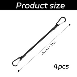 4 Pcs Bungee Cords with Carabiner Clips, Elastic Lightweight Bungee Cords with Hooks, Strong and Durable Bungee Cord for Bike Racks Tent Camping Cargo Luggage Tarpaulin