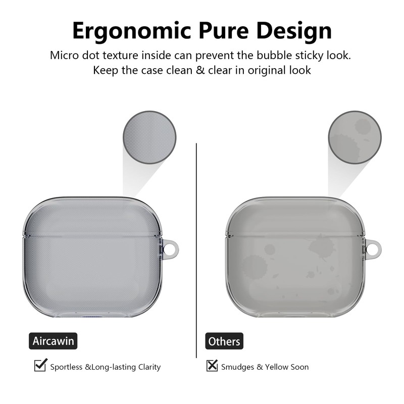Frylaa Compatible with Airpods 3 Case Clear Pinks, Soft TPU