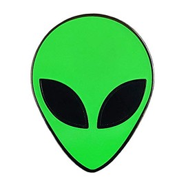 Pinsanity Green Alien Head Enamel Lapel Pin
