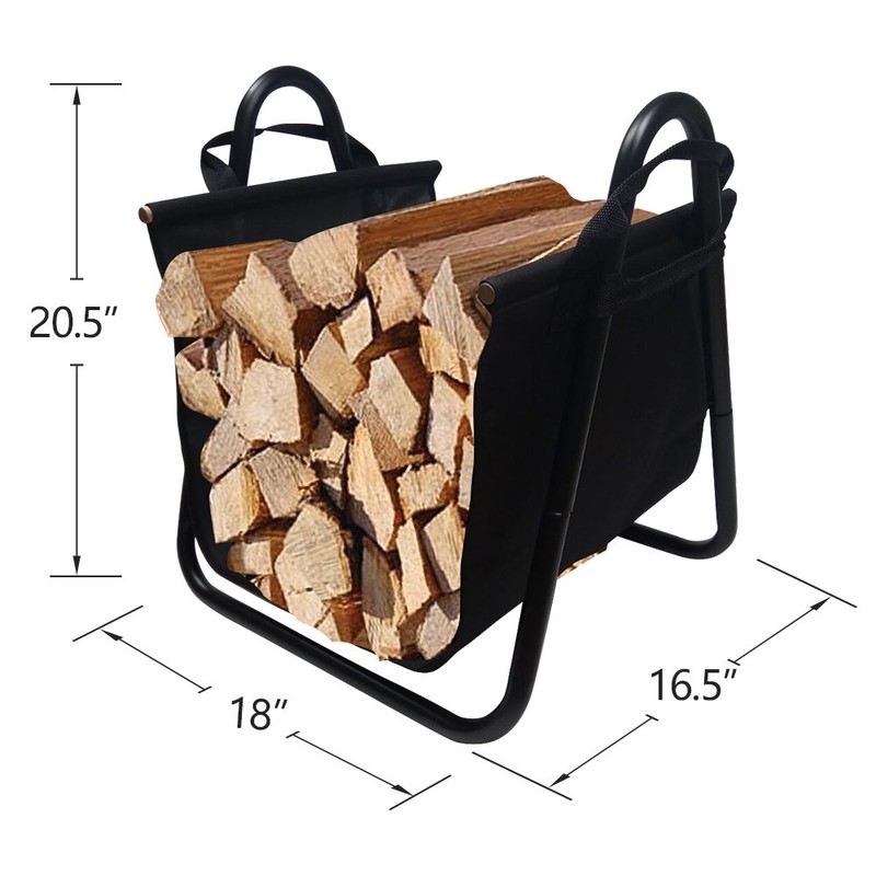 AMAGABELI GARDEN & HOME Fireplace Log Holder with Canvas Firewood