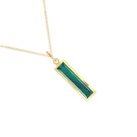 Belinda Jewelz Womens 14K Yellow Gold Pendant Necklace with 15x4mm Natural Malachite Gemstone 18 Inch with 5mm Spring Lock Neck Jewelry Gift for Anniversary Wedding