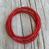 Kathy Bankston Handmade Red Seed Bead Necklace, Thin 1.5mm Single