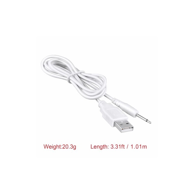 FITE ON 3ft White USB Cable Cord Compatible with Rechargeable