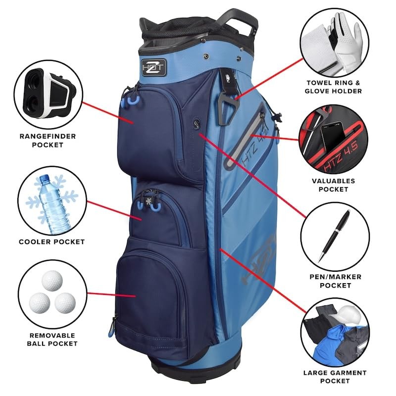 Hot-Z 4.5 14 Way Divider Golf Cart Bag Blue