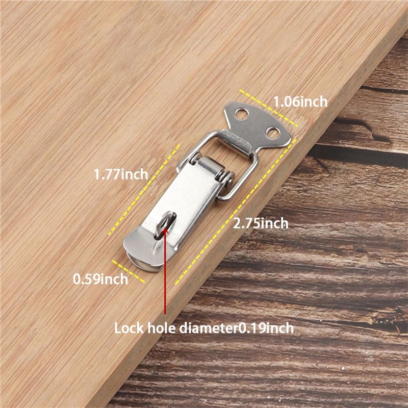 2 PCS Spring Loaded Toggle Latch Hasp,Stainless Steel Case Chest