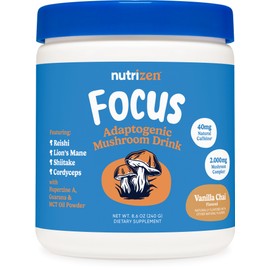 Nutricost Nutricost Nutrizen AM Focus Adaptogenic Mushroom Drink (Vanilla Chai Flavored) 30 Servings - Includes Reishi, Lion's Mane, Shiitake, Cordyceps