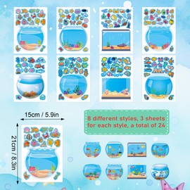Dorgua 24 Sheets Fish Tank Make a Face Stickers, Party Games Decal Mix and Match Sticker, Make Your Own Fish Tank Stickers DIY Crafts for Birthday Activities Party Supplies Classroom Rewards Gifts