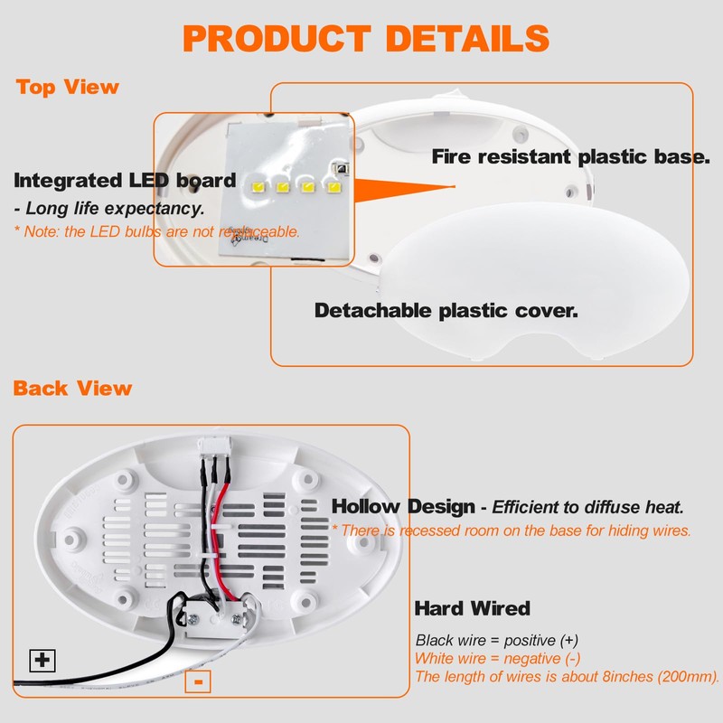 Dream Lighting 12V DC LED Pancake Light for RV Automotive