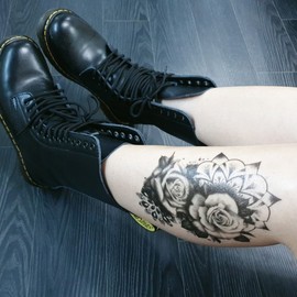 Gangyi's Real Fashion Large Skull Henna Tattoo Sticker 8105 Tiger 5ea