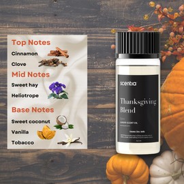 Scentia Thanksgiving Blend Essential Oil – 50ml Holiday Aromatherapy with Cinnamon, Clove, Vanilla & Coconut | Fall Diffuser Oil for Home, Gifting, Candles & DIY Soaps