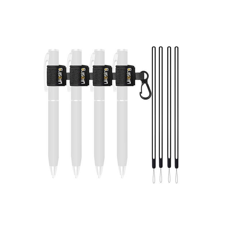 Likesing Portable Pen Holder for Lanyard, 4 Set Elastic Pen