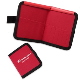 SPEEDWOX 10 Pockets Wrench Tool Organizer Bag, Tool Storage Bag for Mini Wrenches, SAE 5/32-7/16", Red Canvas Tool Organizer with Protective Flap