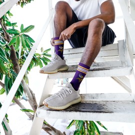 Youth For Bare Feet Chicago Bears - Calcetines de 4 rayas de longitud de un cuarto