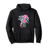 Mixed Flower Bouquet Floral Pullover Hoodie, black