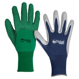 Lakeland Active 2 Pairs Multipurpose Gardening Work Gloves - Field Green & Oxford Blue - Medium