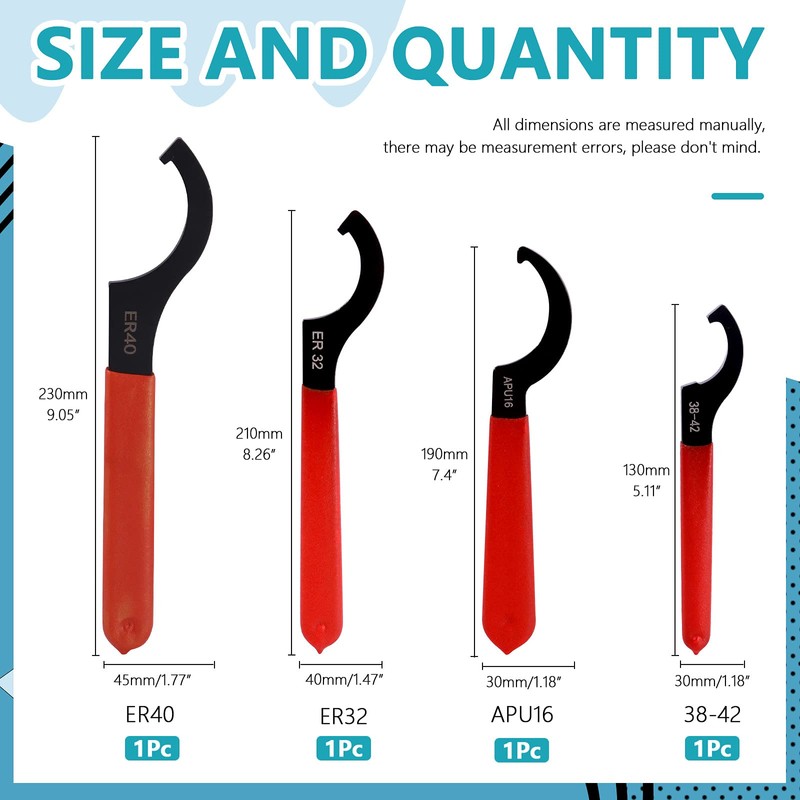 Cimeton 4Pcs Heavy Duty Carbon Steel Coilover Adjustment Spanner Wrench