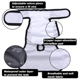 Hisprout Female Dog Nappy, Reusable, Washable, Durable Dog Nappy