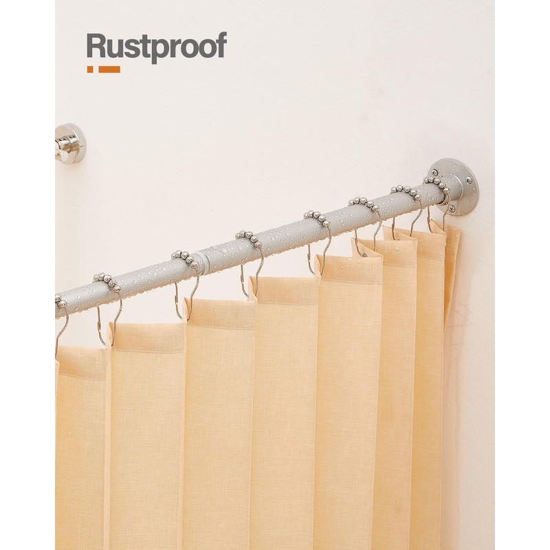 Crkmire Corner Shower Curtain Rod, Silver Gray [24"-53"] x [24"-53"]