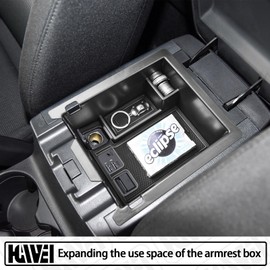 HGWEI Center Console Organizer Compatible with Mazda CX-5 2017 2018 2019 2020 2021 2022 2023 2024 Accessories, Armrest Insert Tray Storage Coin Holder, Black Trim