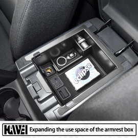 HGWEI Center Console Organizer Compatible with Mazda CX-5 2017 2018 2019 2020 2021 2022 2023 2024 Accessories, Armrest Insert Tray Storage Coin Holder, Black Trim