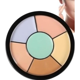 6-in-1 Contour Concealer Palette, Creamy Full Coverage Formula Covers Dark Circles, Blemishes, and Redness. Waterproof, Long-Lasting, Moisturizing Texture. Ideal for Multi-Use Daily Face Makeup