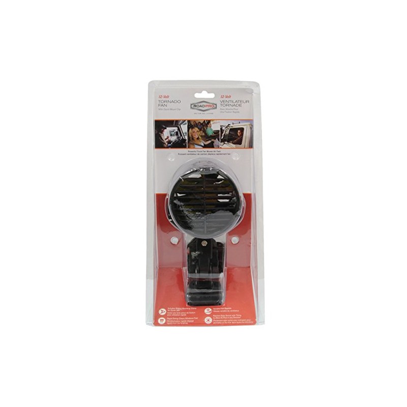RoadPro RPSC-857 12-Volt Tornado Truck Fan with Mounting Clip, Small