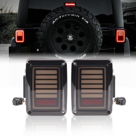 Gronsvt JK LED Tail Light Assembly Wrangler Tail Lamp w/Brake Light & Turn Signal for 2007-2018 JK Wrangler (Red)