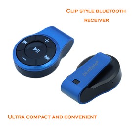 Wireless adapter, clip style Bluetooth receiver for headphones,aux audio receiver/adaptor for car kit and home hifi system, portable 3.5 mm aux adaptor with mic for speaker and hand free call