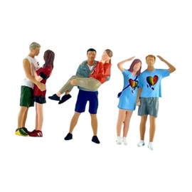 Perfeclan Miniature People Figurines Mini Statues 1/64 Scale Miniature Scenes People Figures Painted Figures for Family