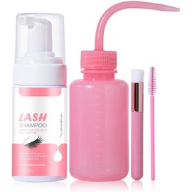 Champú De Pestañas Limpiador De Extensión De Pestañas Con Botella De Enjuague, Cepillo Espuma De Extensión De Pestañas De 100ml Y Cepillos Limpiador De Párpados Para Desmaquillador, Salón, U