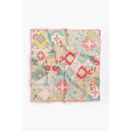 Vissona 100% Silk Headscarf for Women - 22"x 22" inch Hair Scarf Ethnic Pattern Silk Headscarf Bandanas Square Silk 60353, Pink , Red , Green ,Beige, Medium