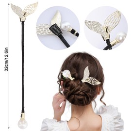 4 Pcs Flower Hair Bun Maker Elegant Lazy Hair Curler Rhinestone Hand-Embroidered French Butterfly Twist Scrunchies Hairstyle Shaper Accessories Sparkly Ball Clip for Women Long Hair